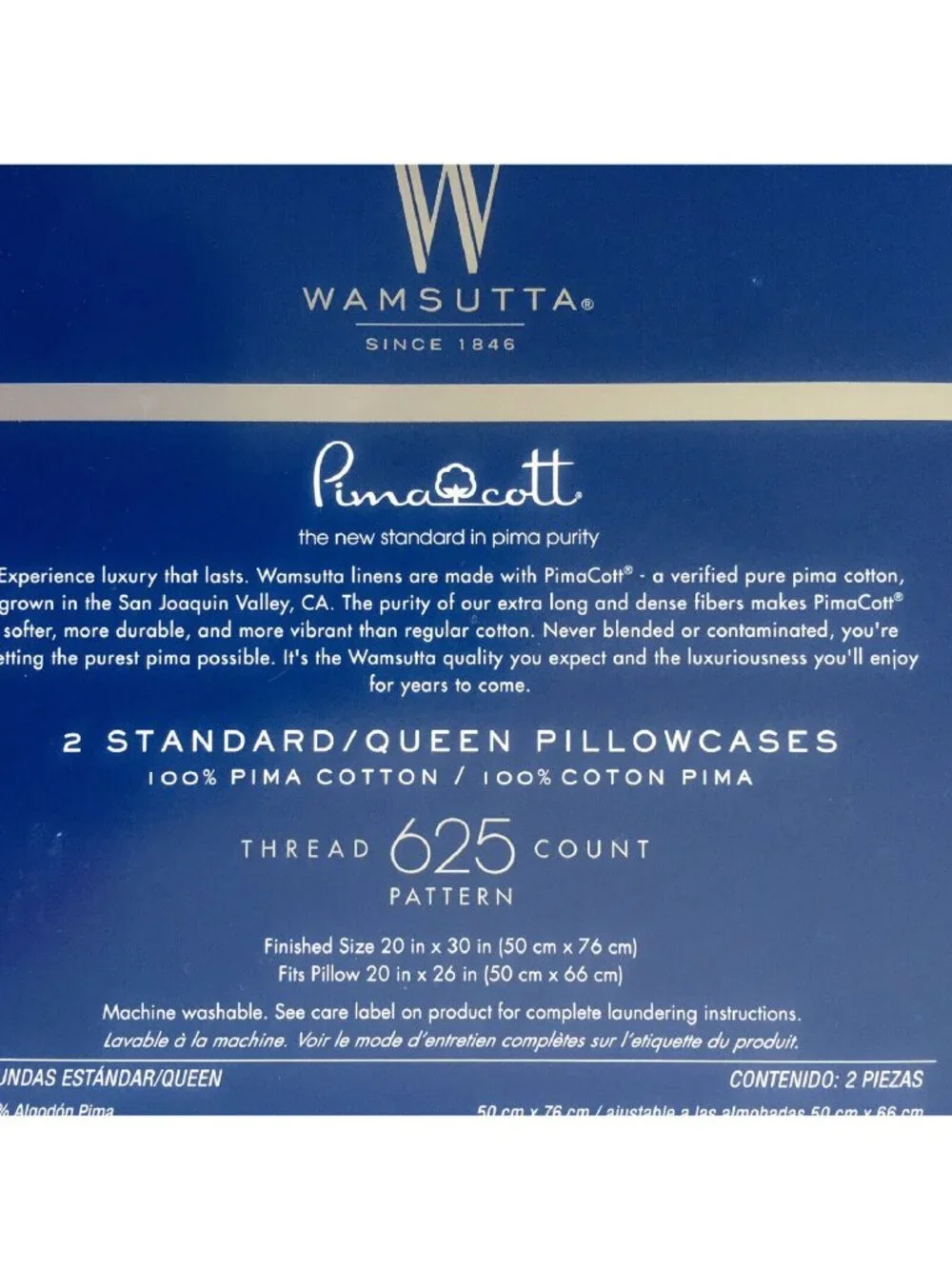 new Wamsutta 625 TC 100% Pimacott Cotton Standard Pillowcases in CHARCOAL color